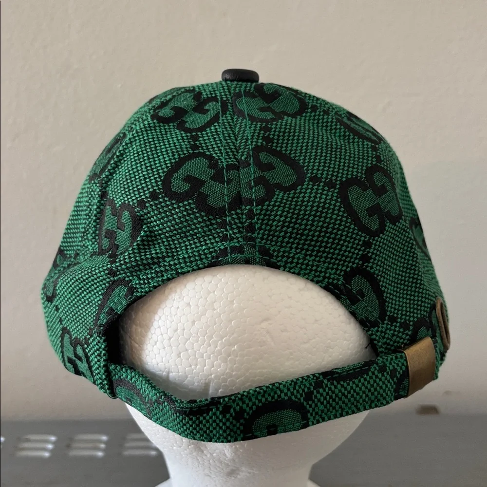 Gucci Green and Black GG Monogram Baseball Cap - Picture 3 of 4
